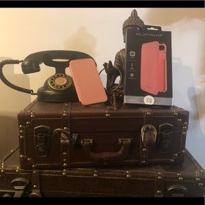 Platinum iPhone 7/8 pink leather wallet phone case